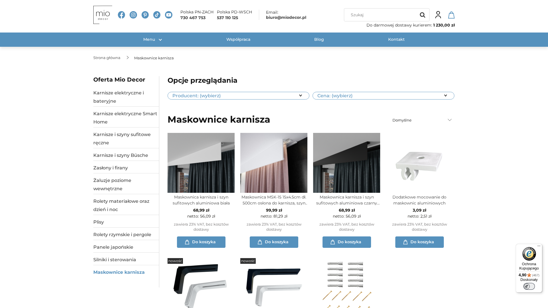 Z jakich materiałów wykonuje się maskownice karnisza i czym różnią się pod względem wyglądu oraz trwałości?